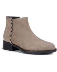 Geox - Resia 100% Leather Bovine Suede Dark Boots - Lyst