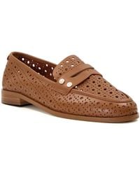 Dune - Glimmered Leather Loafers - Lyst