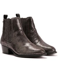 Osprey - The Janey Leather Gunmetal Ankle Boots - Lyst