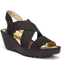 fly london black wedge sandals