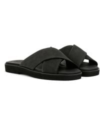 TOMS - Mae Crossover Damen Sandalen Aus Schwarzem Leder - Lyst
