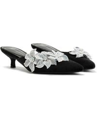 French Connection - Victoria Velvet Kitten Heel Mules - Lyst