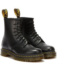 Dr. Martens Farylle Ribbon Lace Chunky Leather Boots in Black | Lyst UK