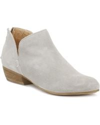 Cara Womens Gray Goose Suede Baset Ankle Boots
