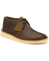 Clarks Mens Beeswax Leather Desert Trek Shoes - Brown