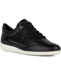 Geox - D Myria Faux Leather Women's Black Trainers - Lyst