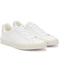 Veja - Esplar Logo-embossed Low-top Leather And Canvas Trainers - Lyst