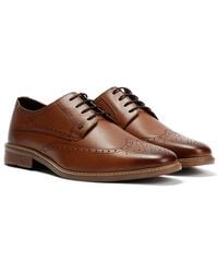 Lambretta - Stockton Leather Tan Lace-Up Shoes - Lyst