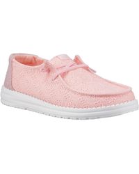 HEYDUDE - Wendy Eyelet Lace Cotton Blend Moccasins Shoes - Lyst