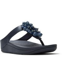Fitflop - Fino Toe-Post Polyurethane Midnight Sandals - Lyst