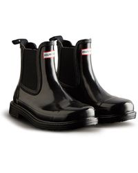HUNTER｜BOOTS (Commando Chelsea - Black (WFS1018RMA BLK) Women's Original Chelsea Boots - Hunter Boots