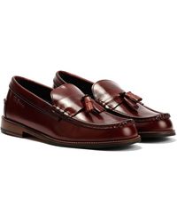 Ben Sherman - Sid Brush Off Leather Burgundy Tassel Loafers - Lyst