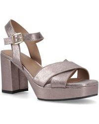 Hush Puppies - Ophelia Leather Heel Suede Pewter Slim Fit Sandals - Lyst
