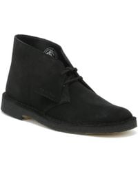 Clarks Desert Mens Black Suede Boots
