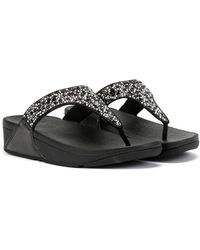 Fitflop - Lulu Crystal Mix Sandali Neri Da Donna - Lyst