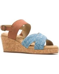 Hush Puppies - Willow X Band Suede Denim Sandals - Lyst