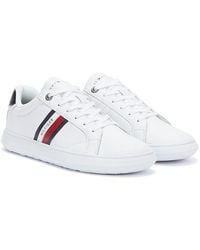 tommy hilfiger leather sneaker white