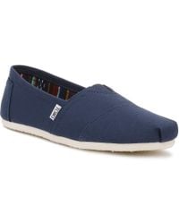 TOMS Mens Navy Canvas Classic Espadrilles - Blue