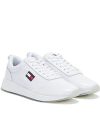 tommy hilfiger womens white trainers