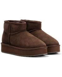 EMU - Stinger Micro Flatform 2.0 Sheepskin Chocolate Boots - Lyst