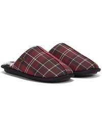 Barbour Young Winter Tartan Slippers - Red