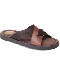 Base London - Webb Leather Burnt Sandals - Lyst