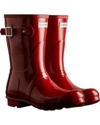 HUNTER - Original Short Gloss Rubber Military Wellington Boots - Lyst