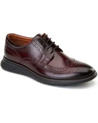 Base London - Flight 25 Leather Bordo Brogues Shoes - Lyst