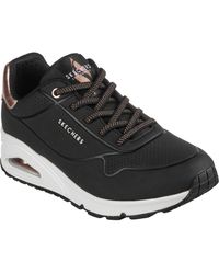 Skechers - Uno Shimmer Away Sneakers Nere Sintetiche Da Donna - Lyst