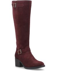 Hush Puppies - Heidi Leather Bordeaux Heeled Knee High Boots - Lyst