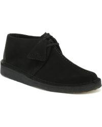Clarks Suede Desert Trek Shoes - Black