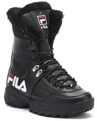 fila white boots with fur
