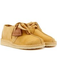 Clarks - Desert Trek Suede Golden Tan Shoes - Lyst
