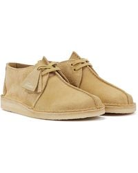 Clarks - Desert Trek Men's Maple Combination Shoes - Lyst