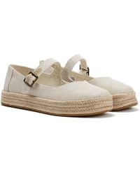 TOMS - Carolina Mary Jane Textile Natural Espadrilles - Lyst