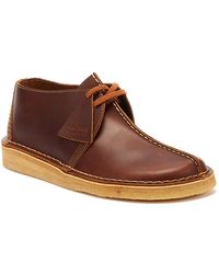Clarks Desert Trek Mens Tan Leather Shoes - Brown