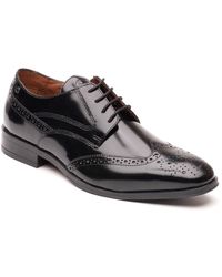Base London - Steeple Leather Hi Shine Brogues Shoes - Lyst