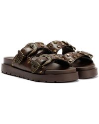 Buffalo - Raya Ari West Leather Sandals - Lyst