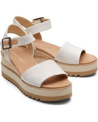 TOMS - Diana Canvas Platforms Wedge Sandals - Lyst