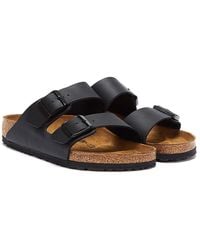 Birkenstock - Arizona Birko-Flor Uomo Sandali Neri Stretto - Lyst