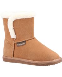 Hush Puppies - Ashleigh Suede And Faux Fur Slippers - Lyst