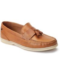 Base London - Bonito Leather Burnt Loafers - Lyst