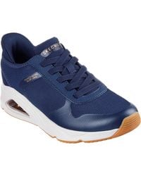 Skechers - Tres-Air Uno Easy Steppers Textile Navy Sneakers - Lyst