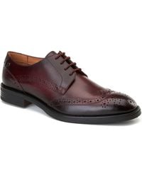 Base London - Pocket Leather Bordo Brogues Shoes - Lyst