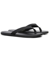 Jack & Jones - Washton Leather Anthracite Flip Flops - Lyst