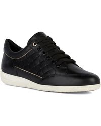 Geox - D Myria Faux Leather Women's Black Trainers - Lyst