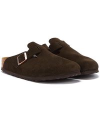 Birkenstock Boston Soft Footbed Mocha Shoes - Brown