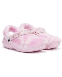 Crocs™ Classic Fur Sure Ballerina / White Clogs - Pink
