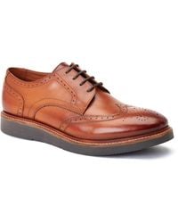 Base London - Joe Leather Burnt Brogues Shoes - Lyst