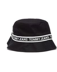 Tommy Hilfiger Tommy jeans repeat logo tape bucket hat - Schwarz